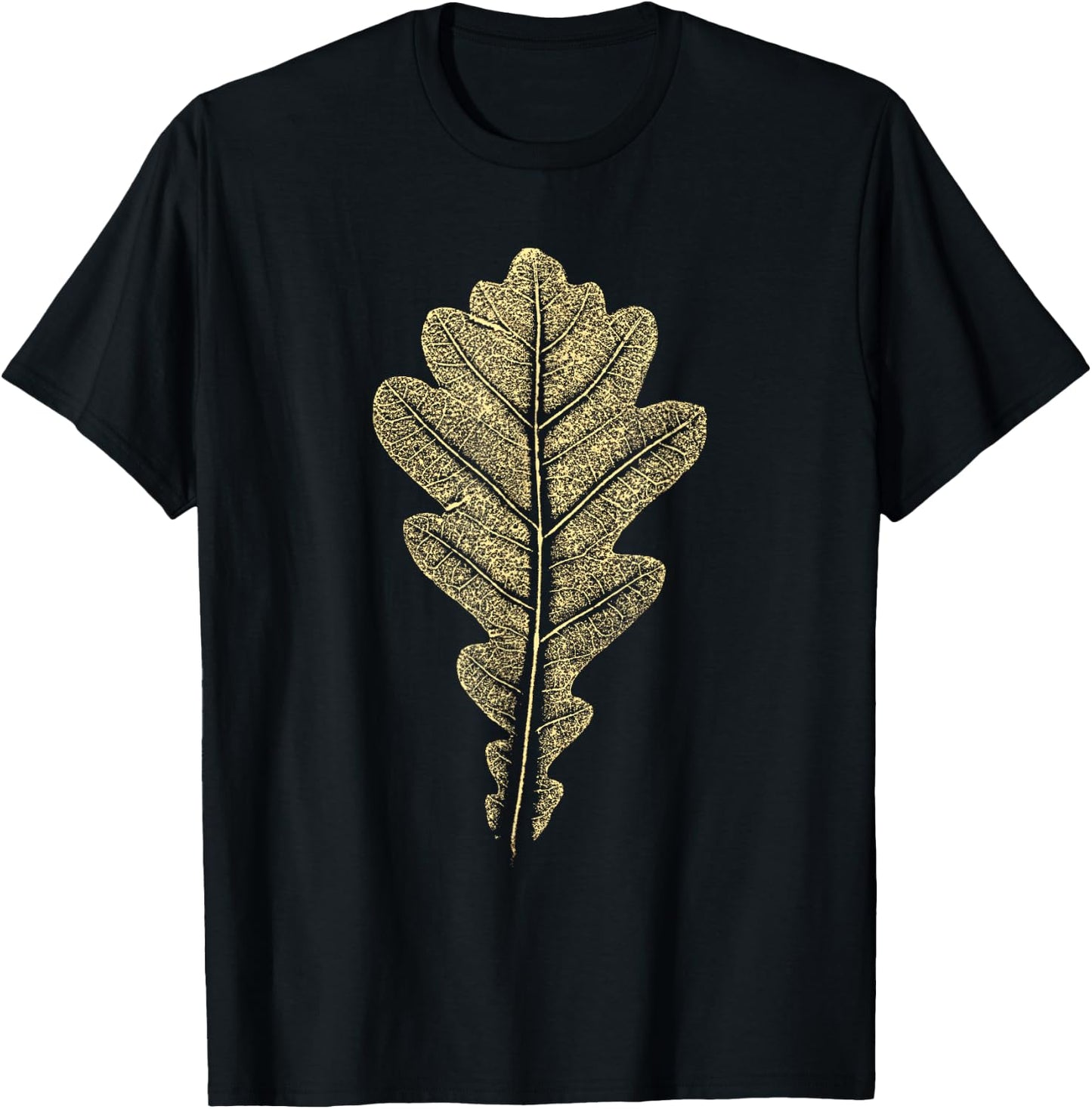 Oak Leaf - Stamp - Nature & Forest Tree - Botanicals T-Shirt - T-Shirt | Black