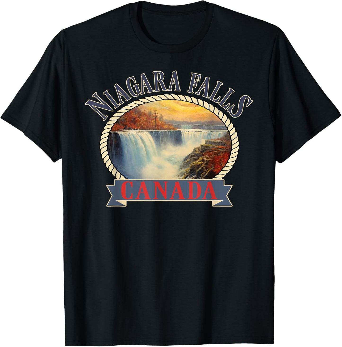 Niagara Falls Canada USA Nature river T-Shirt - T-Shirt | Black