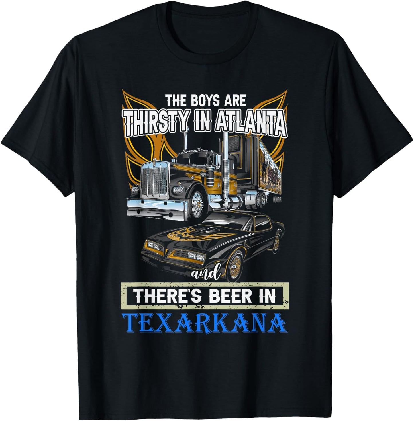 Vintage Trucking Bandit 1977 Snowman Classic Art Cars T-Shirt - T-Shirt | Black