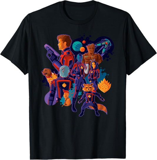 Marvel Guardians of The Galaxy Volume 3 Cosmic Team T-Shirt - T-Shirt | Black