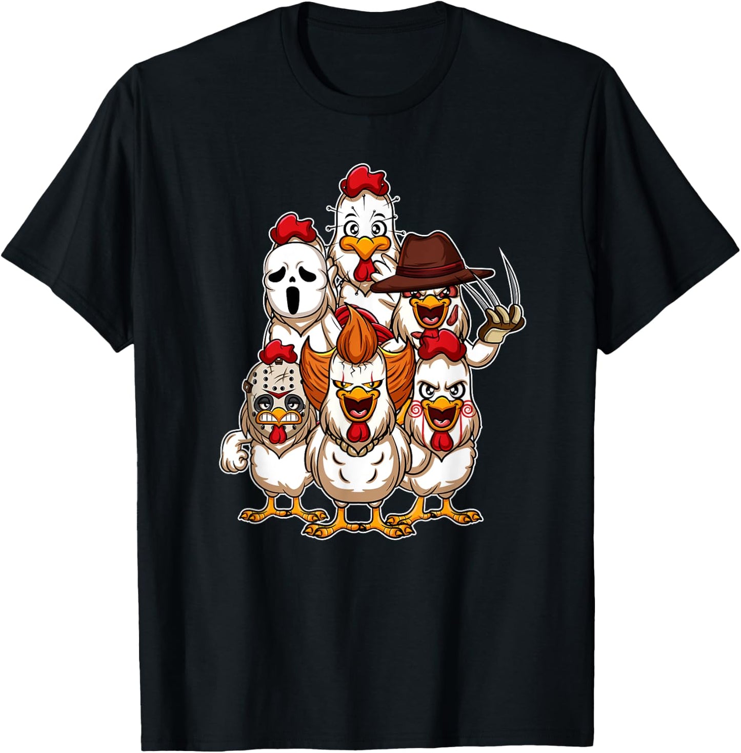 My Little Horror Crew - Halloween Chicken Horror Movie T-Shirt - T-Shirt | Black