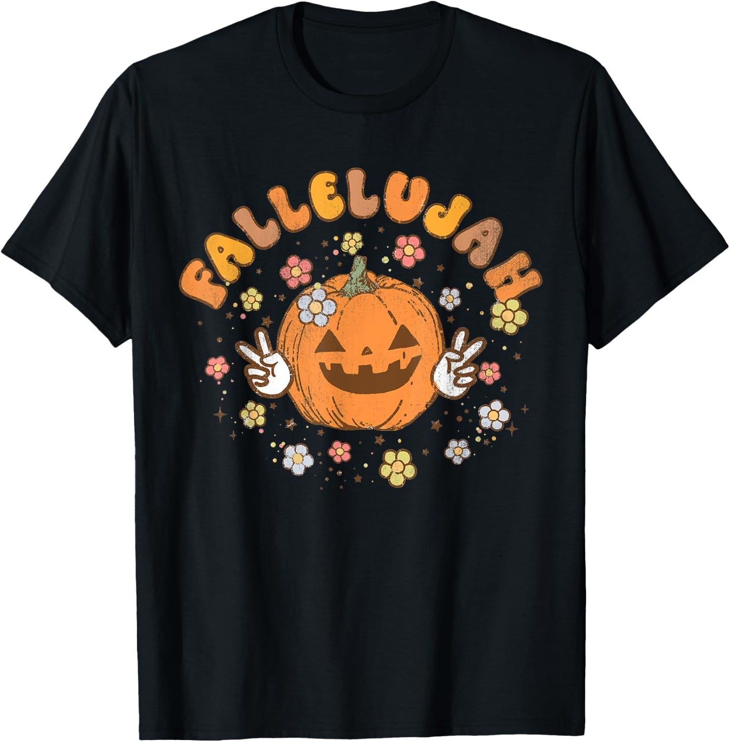 Fallelujah Costume, Funny Fall, Pumpkin Thanksgiving T-Shirt - T-Shirt | Black