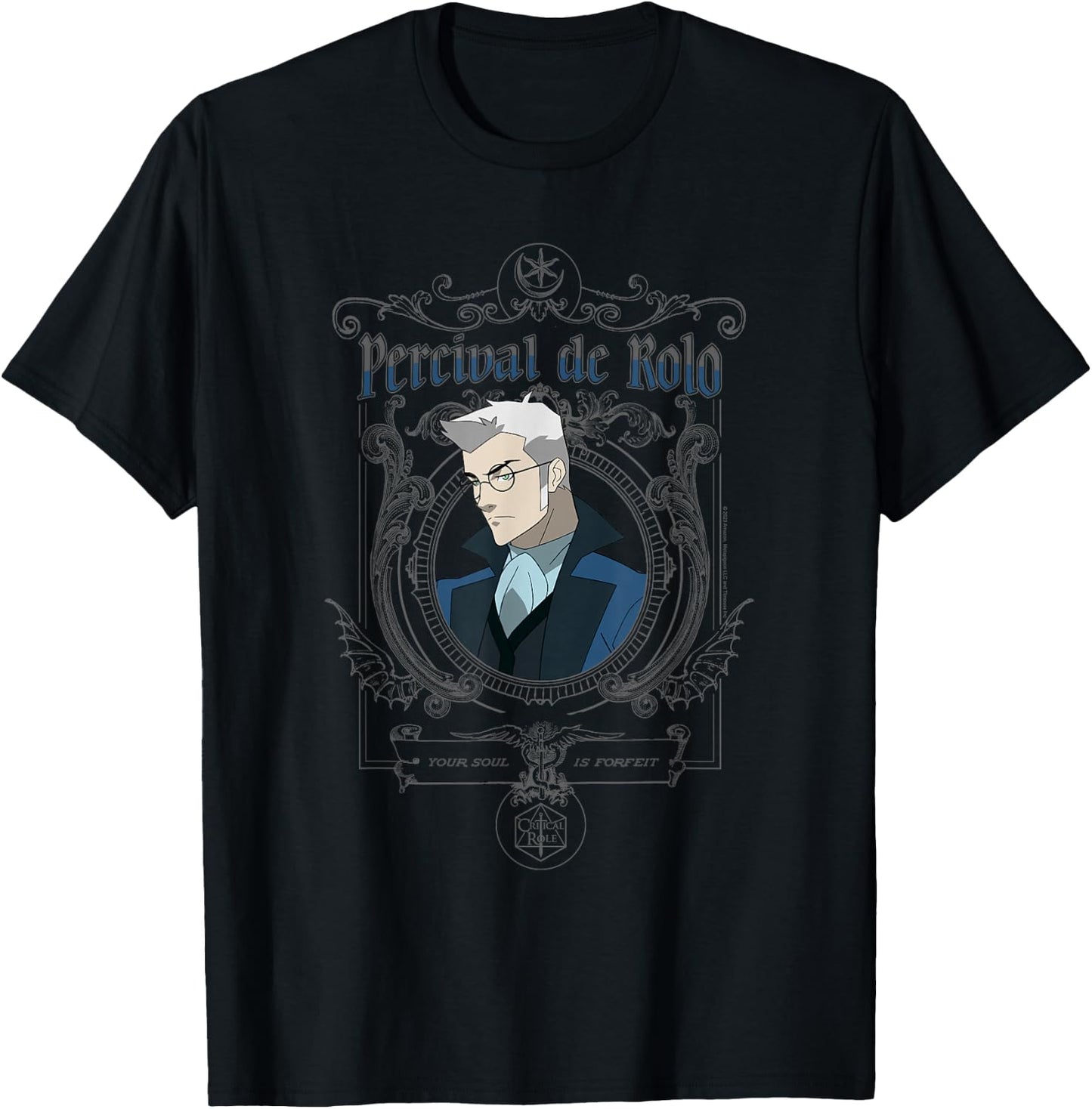 The Legend of Vox Machina Percy Goth Frame Small T-Shirt - T-Shirt | Black