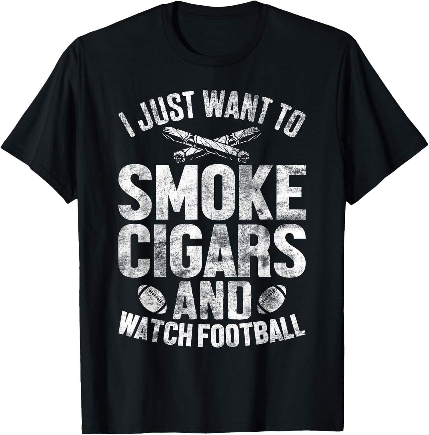 Smoke Cigars Funny Cigars Smoking for Football Enthusiasts T-Shirt - T-Shirt | Black