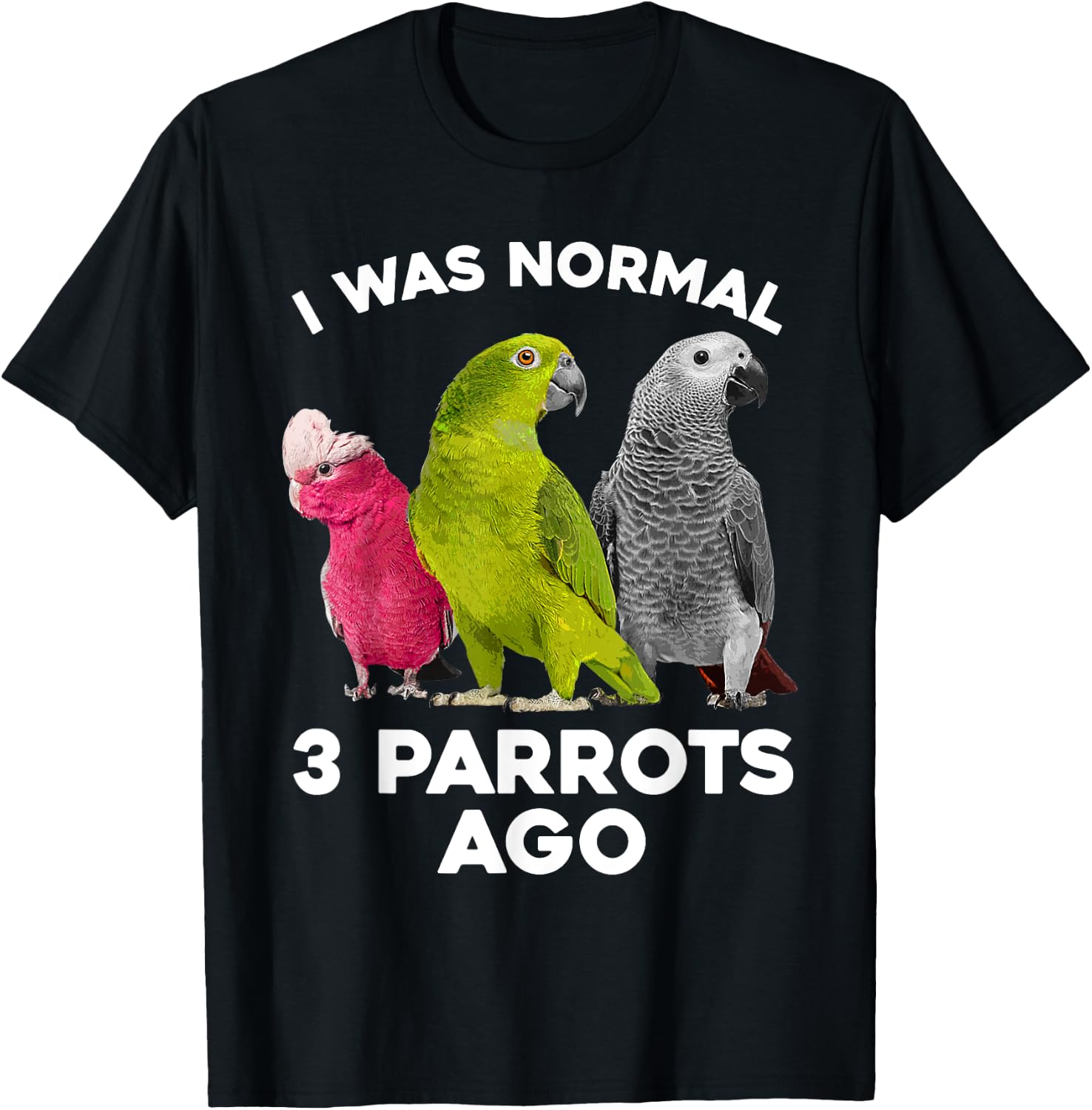 Cool Parrot Art Women Cockatoo Cockatiel Macaw Bird T-Shirt - T-Shirt | Black