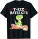T-Rex Hates CPR Funny Dinosaur Extinction Pun Nurse T-Shirt - T-Shirt | Black