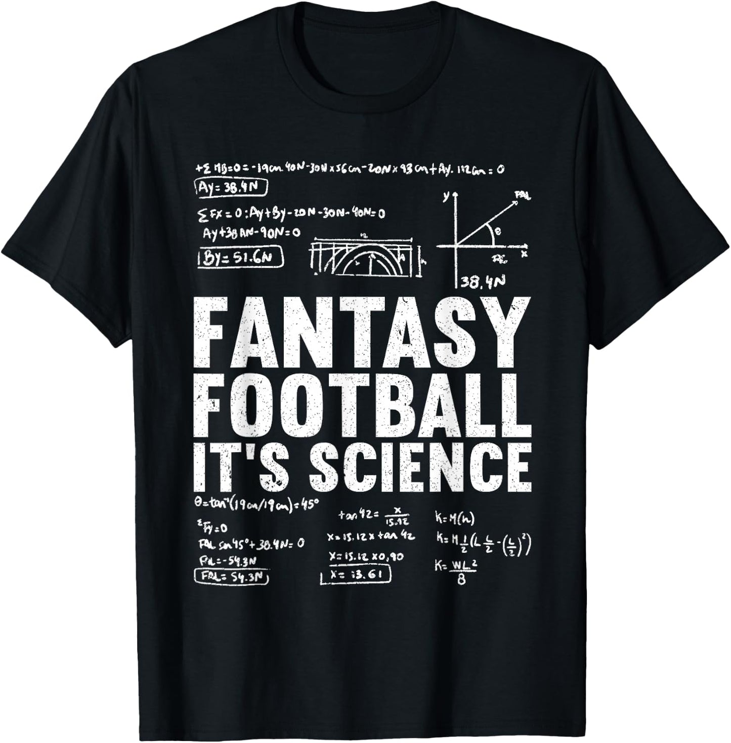 Fantasy Football It's Science | Draft Funny Fantasy Football T-Shirt - T-Shirt | Black