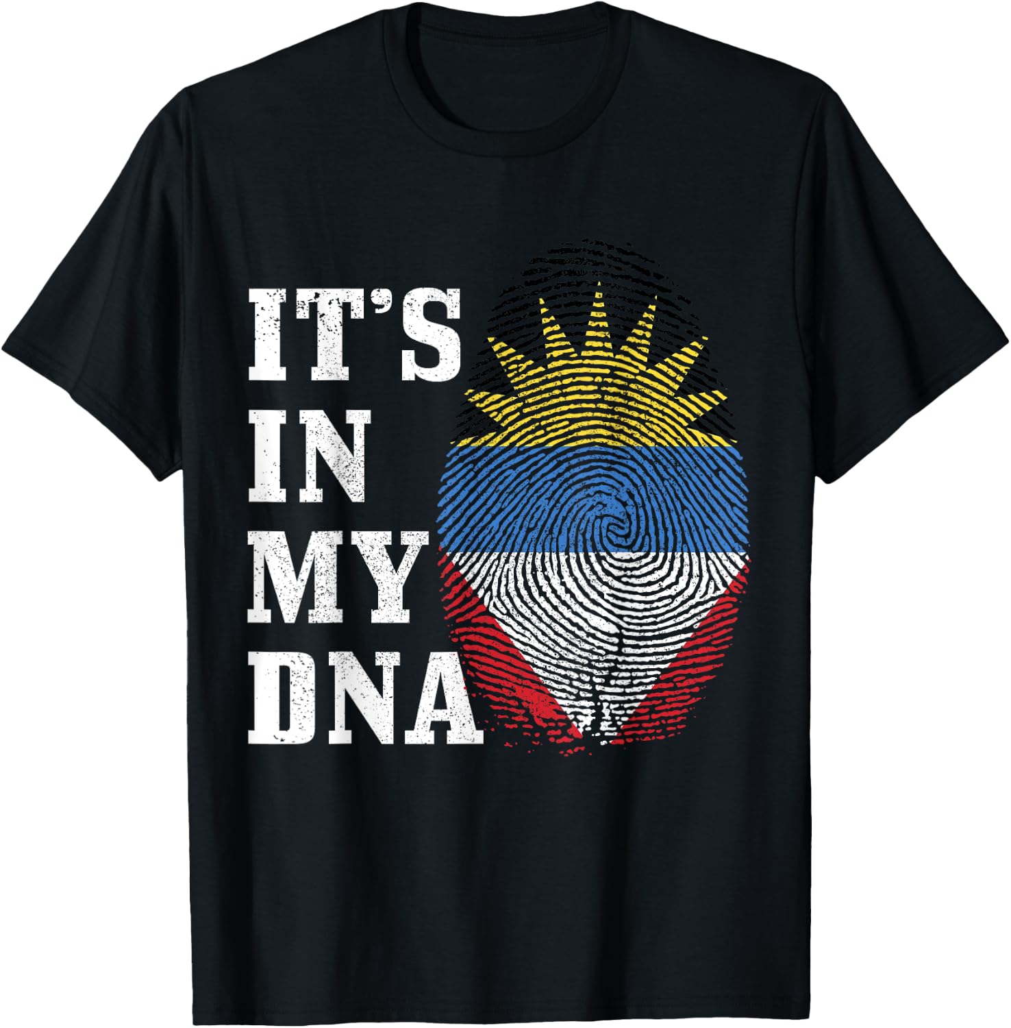 Antigua & Barbuda It's in My DNA Flag Pride Vintage T-Shirt - T-Shirt | Black