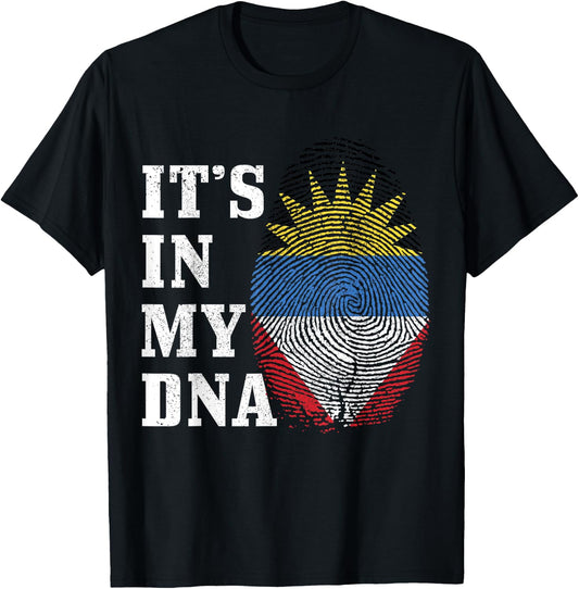 Antigua & Barbuda It's in My DNA Flag Pride Vintage T-Shirt - T-Shirt | Black