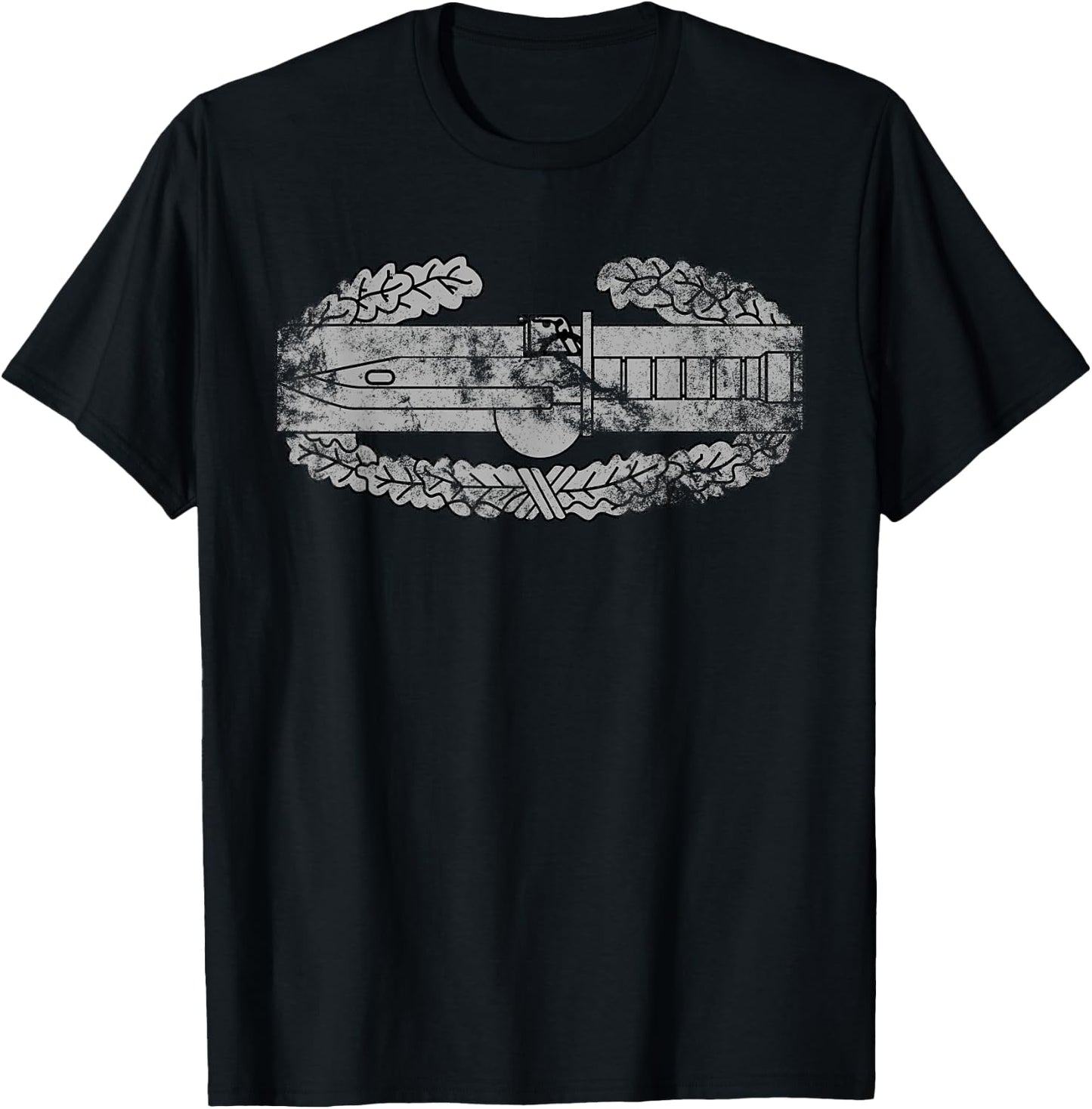 US Army CAB - Combat Action Badge - Distressed T-Shirt - T-Shirt | Black