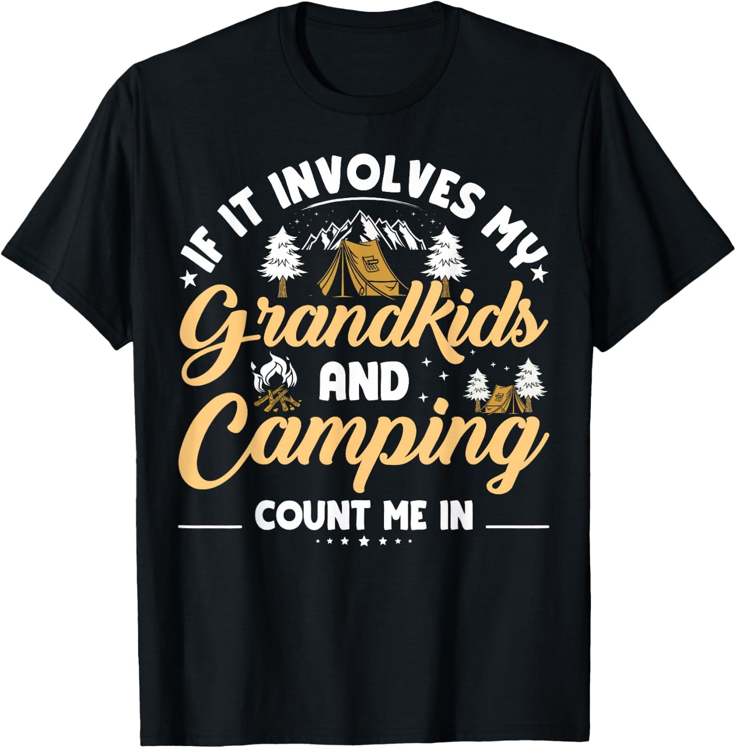 Grandkids And Camping Trip Funny Camping Grandparents T-Shirt - T-Shirt | Black