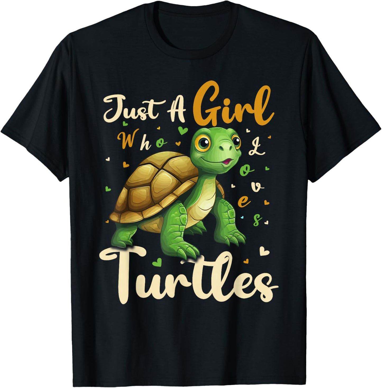 Turtle Lover Just A Girl Who Loves Turtles T-Shirt - T-Shirt | Black