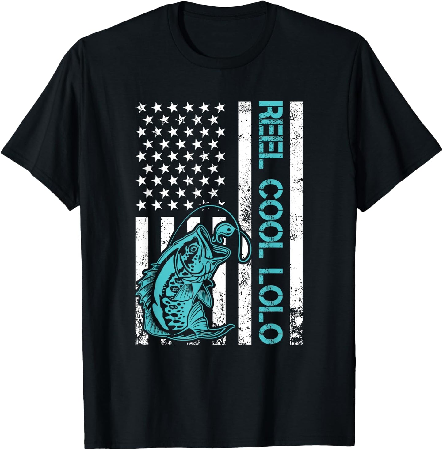 Reel Cool Lolo Fishing Shirt Funny Grandpa Father's Day T-Shirt - T-Shirt | Black