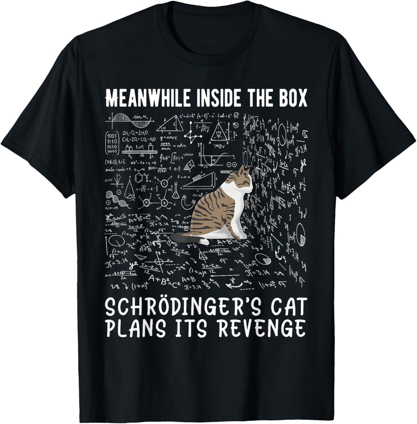 Meanwhile Inside The Box Schrödingers cat Plans its Revenge T-Shirt - T-Shirt | Black