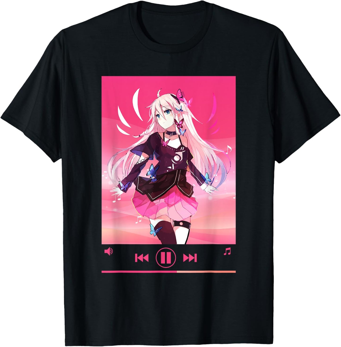 Anime Merch Anime Girl Cosplay Aesthetic Vaporwave Manga T-Shirt - T-Shirt | Black