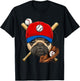 Pawsome -Adults, Kids Baseball , Black, Small, Short Sleeve, Cartoon Pug Baseball Player Applique T-Shirt - T-Shirt | Black