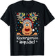 Kindergarten Squad Plaid Reindeer Santa Hat Teacher Men Women Kids T-Shirt - T-Shirt | Black
