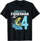 Kids Fishing Birthday Shirt 4 Year Old Boy Fisher 4th Bday Kids T-Shirt - T-Shirt | Black