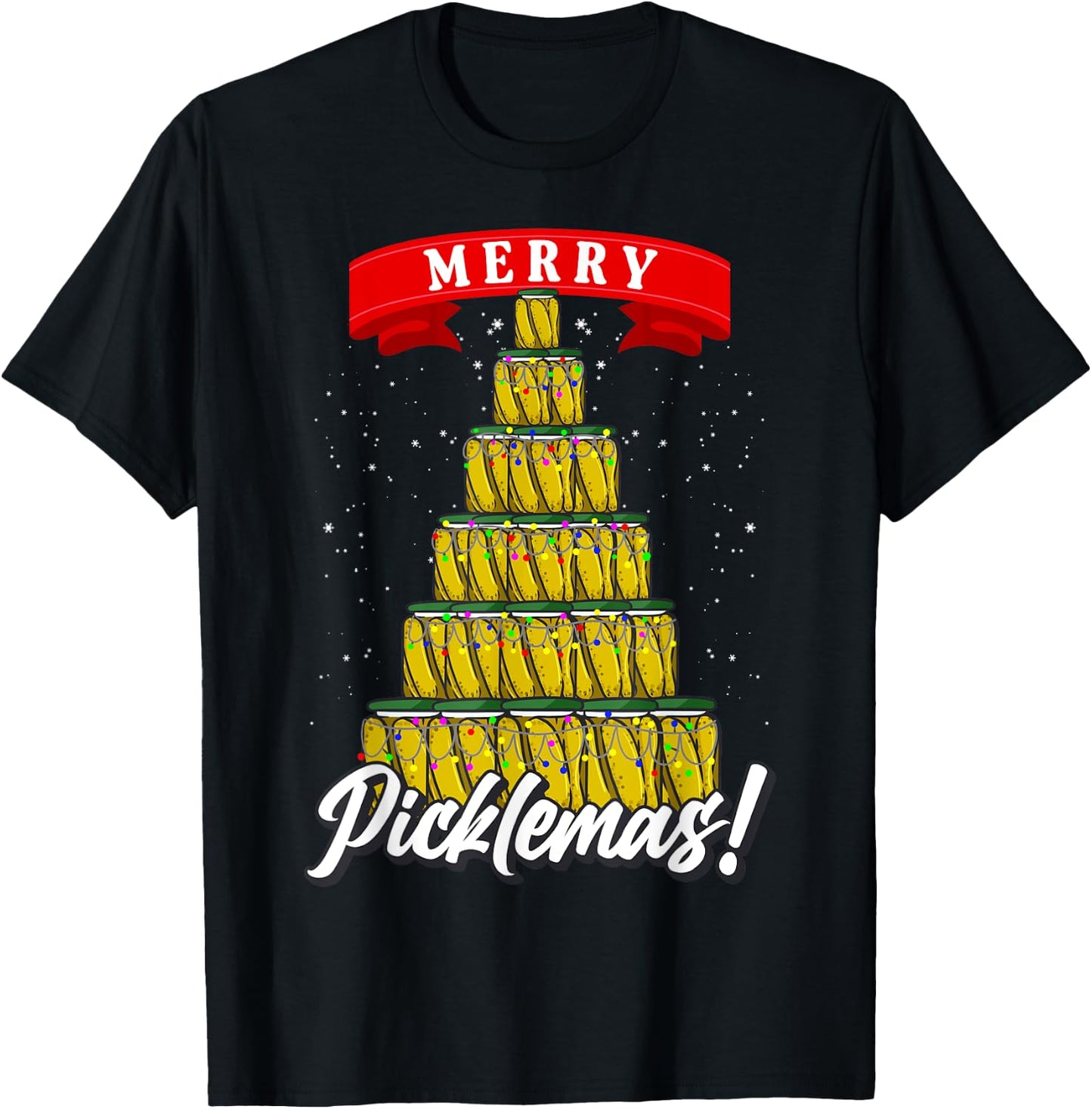 Pickle Gifts Men Women Fermentation Ugly Christmas Pickle T-Shirt - T-Shirt | Black