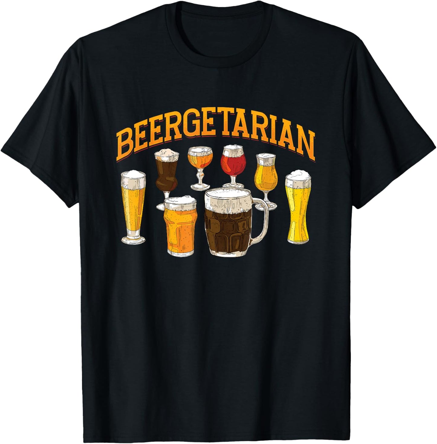 Funny Beergetarian | Craft Beer | Beer Drinker T-Shirt - T-Shirt | Black