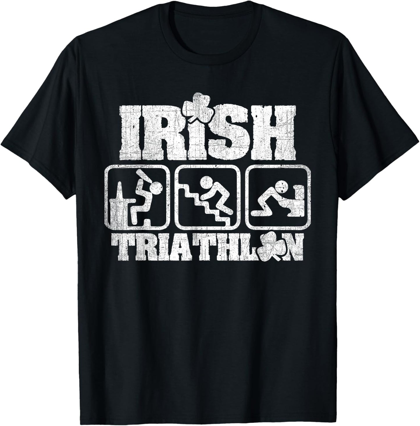 Irish Triathlon St. Patrick's Day Day Drinking Party T-Shirt - T-Shirt | Black