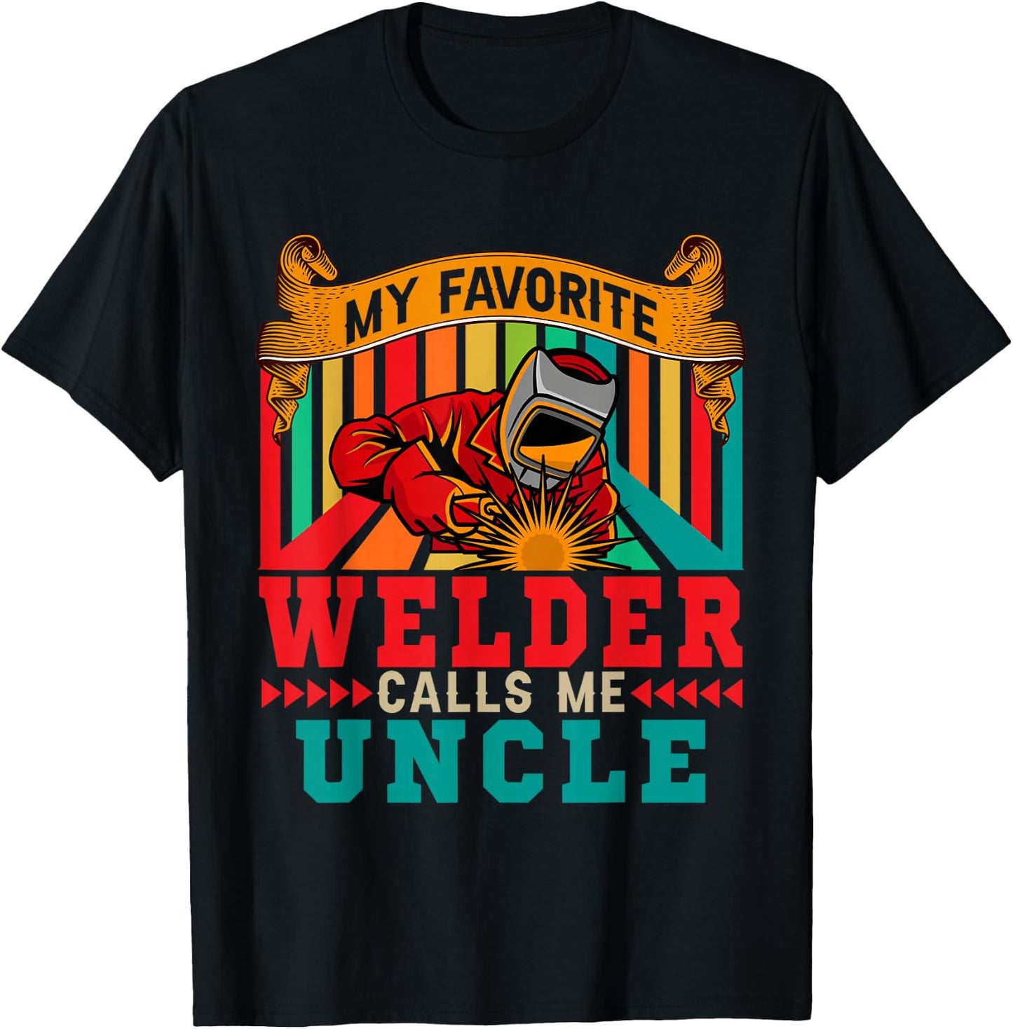 Vintage My Favorite Welder Calls Me Uncle Father's Day T-Shirt - T-Shirt | Black