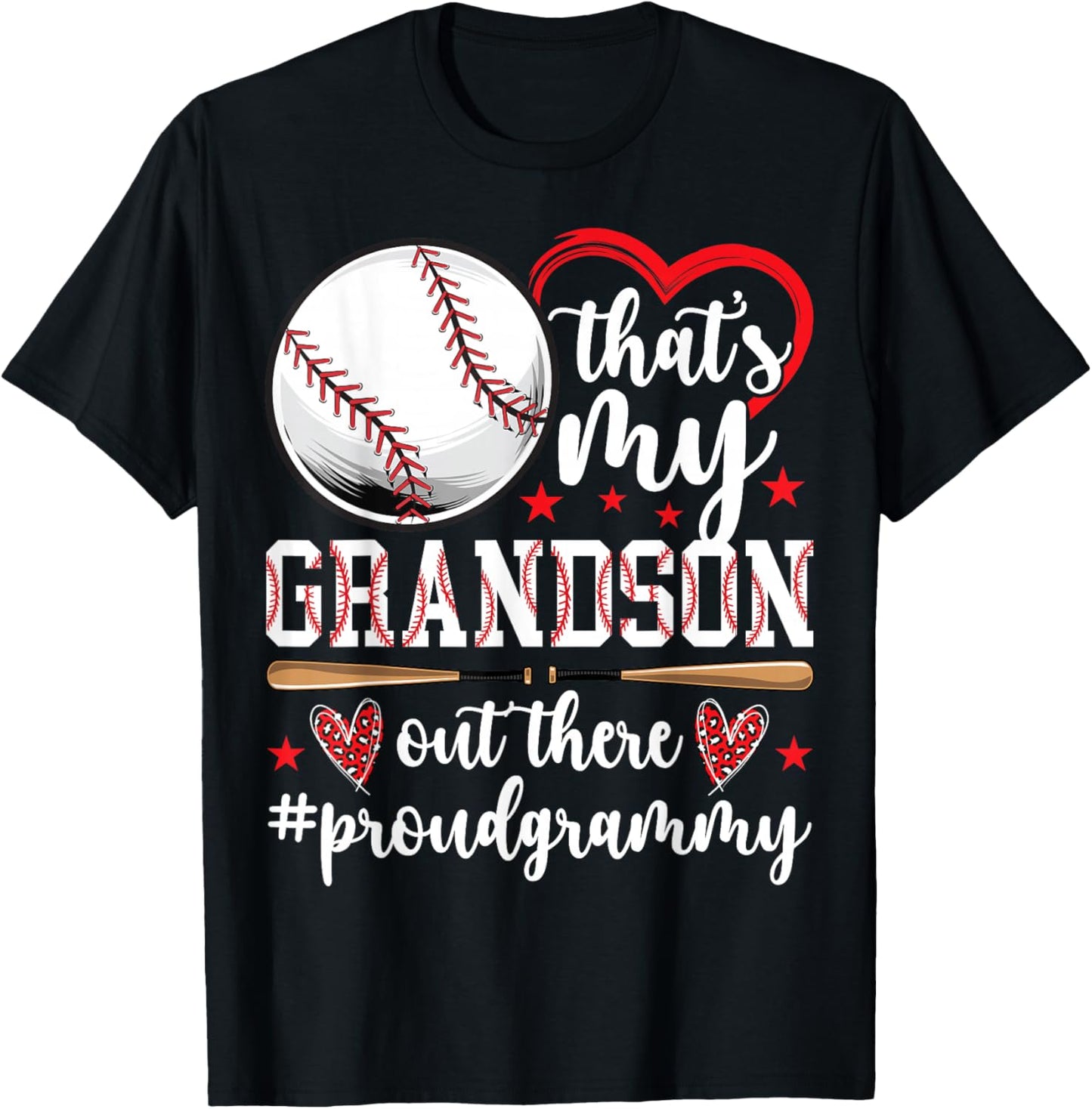 That's My Grandson Baseball Grammy Of A Baseball Player T-Shirt - T-Shirt | Black