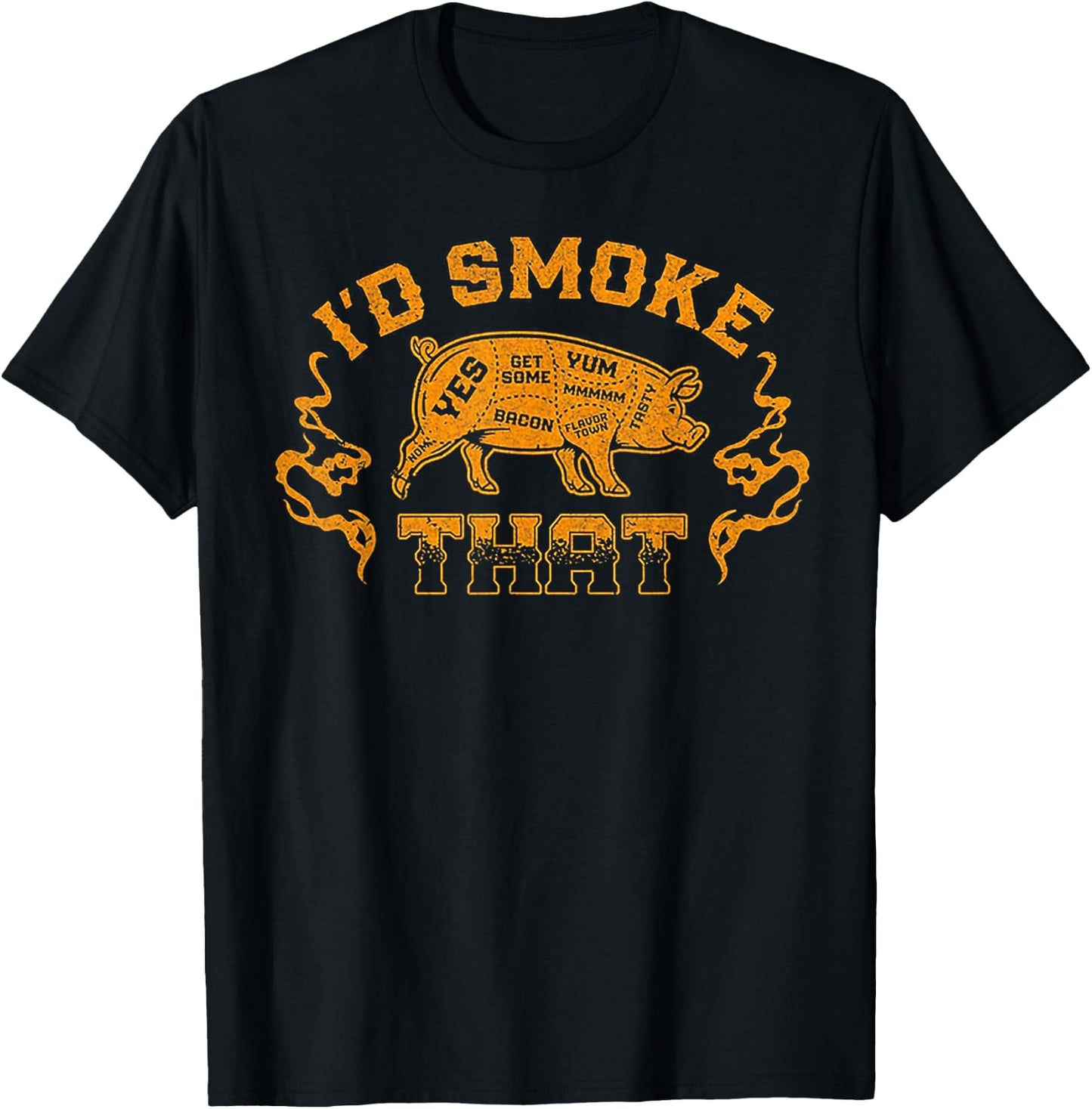 I'd Smoke That Pig Grill BBQ Meat T-Shirt - T-Shirt | Black