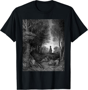 Jesus Praying in the Garden Gustave Dore Biblical Art T-Shirt - T-Shirt | Black