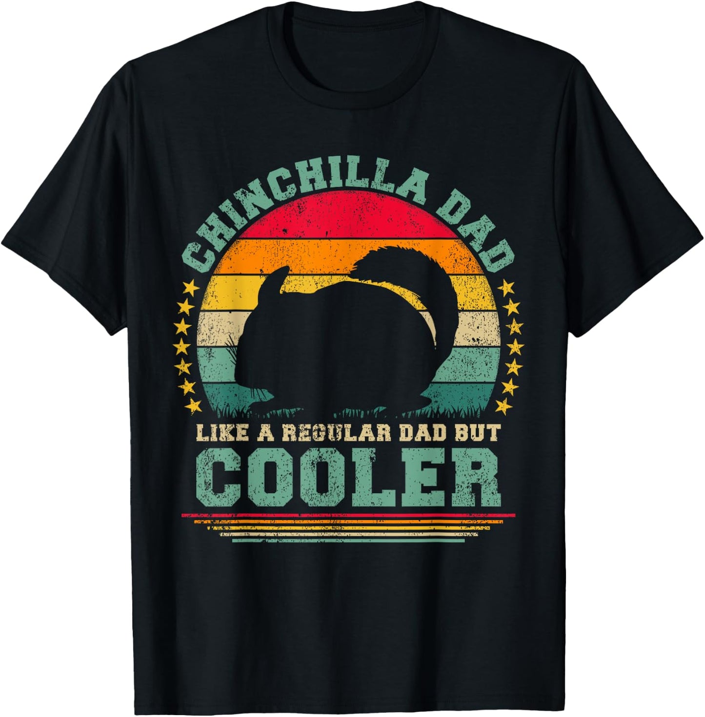 Chinchilla Dad Like A Regular Dad But Cooler Father's Day T-Shirt - T-Shirt | Black