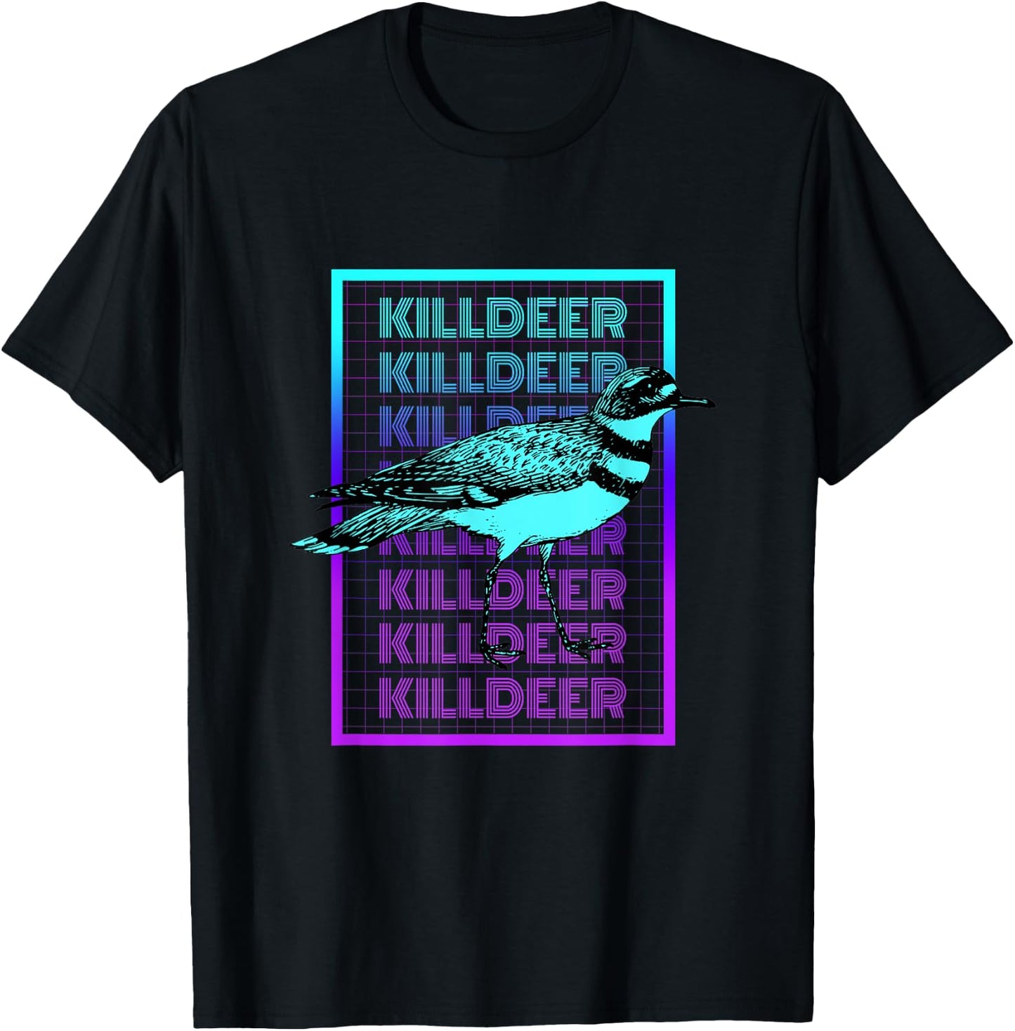 Killdeer Bird Vintage Retro Killdeer T-Shirt - T-Shirt | Black