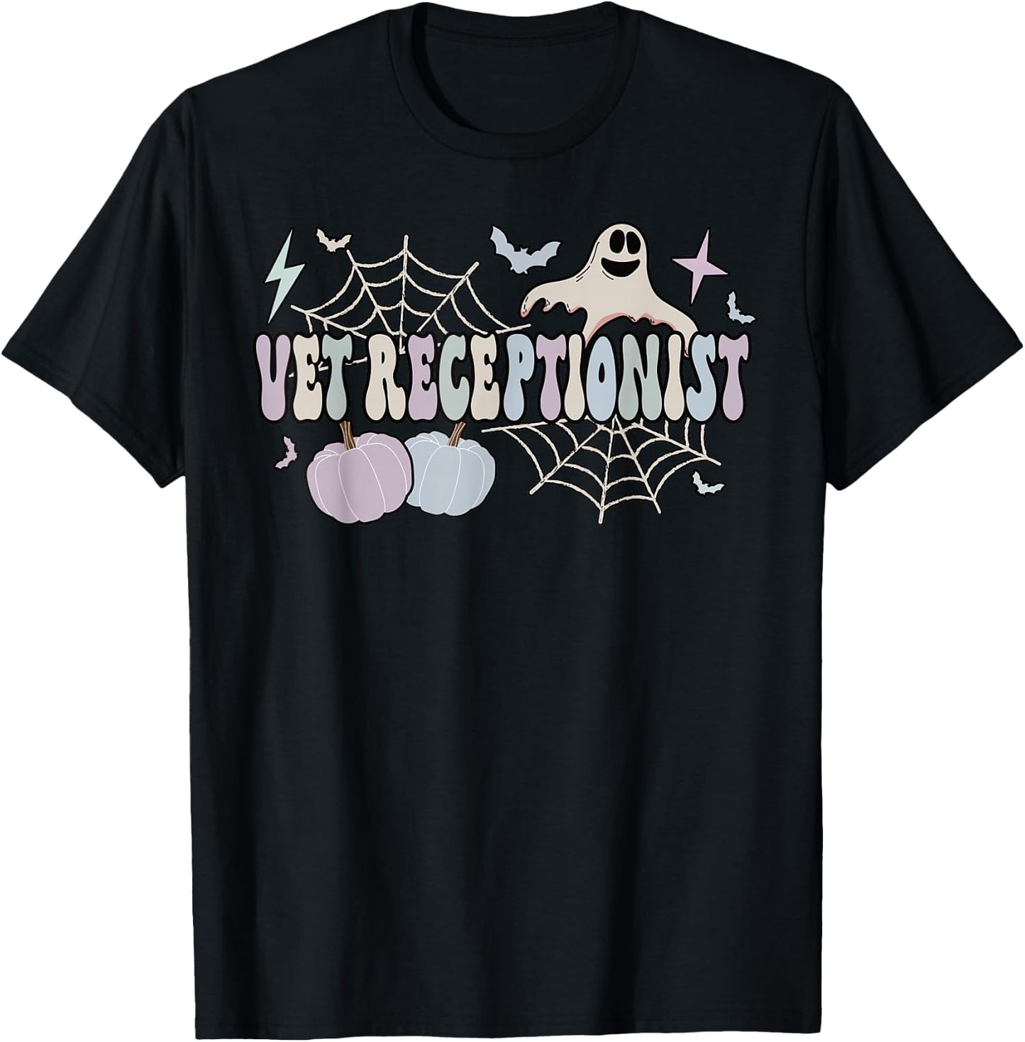 Spooky Vet Receptionist Halloween Veterinary Receptionist T-Shirt - T-Shirt | Black