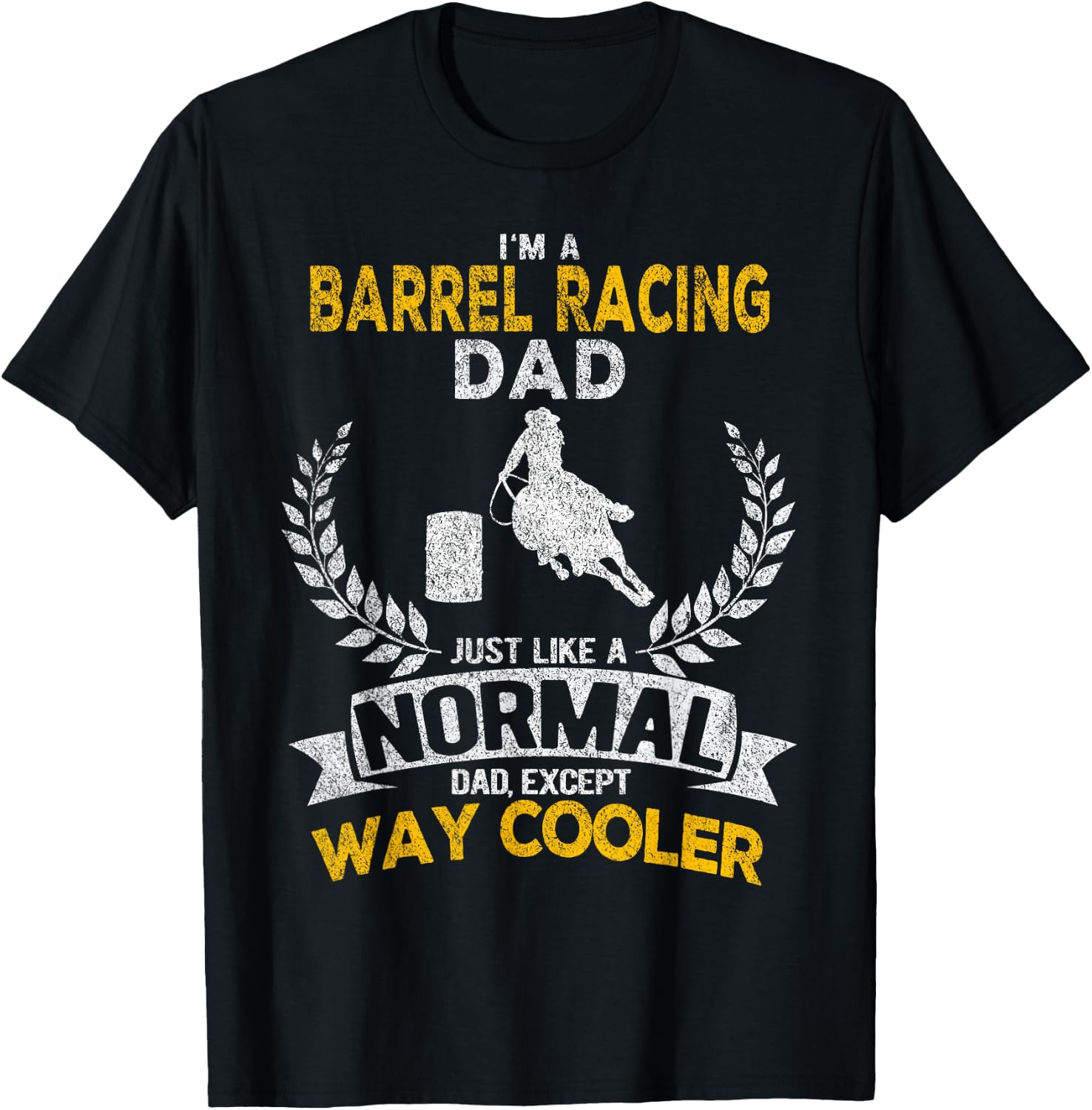 Funny Barrel Racing Dad Barrel Racing Girl Horse Retro T-Shirt - T-Shirt | Black