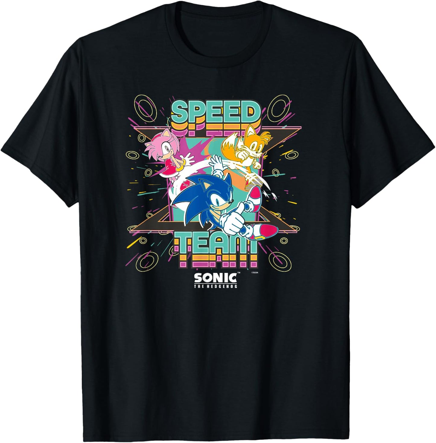 Sonic The Hedgehog - Speed Team T-Shirt - T-Shirt | Black
