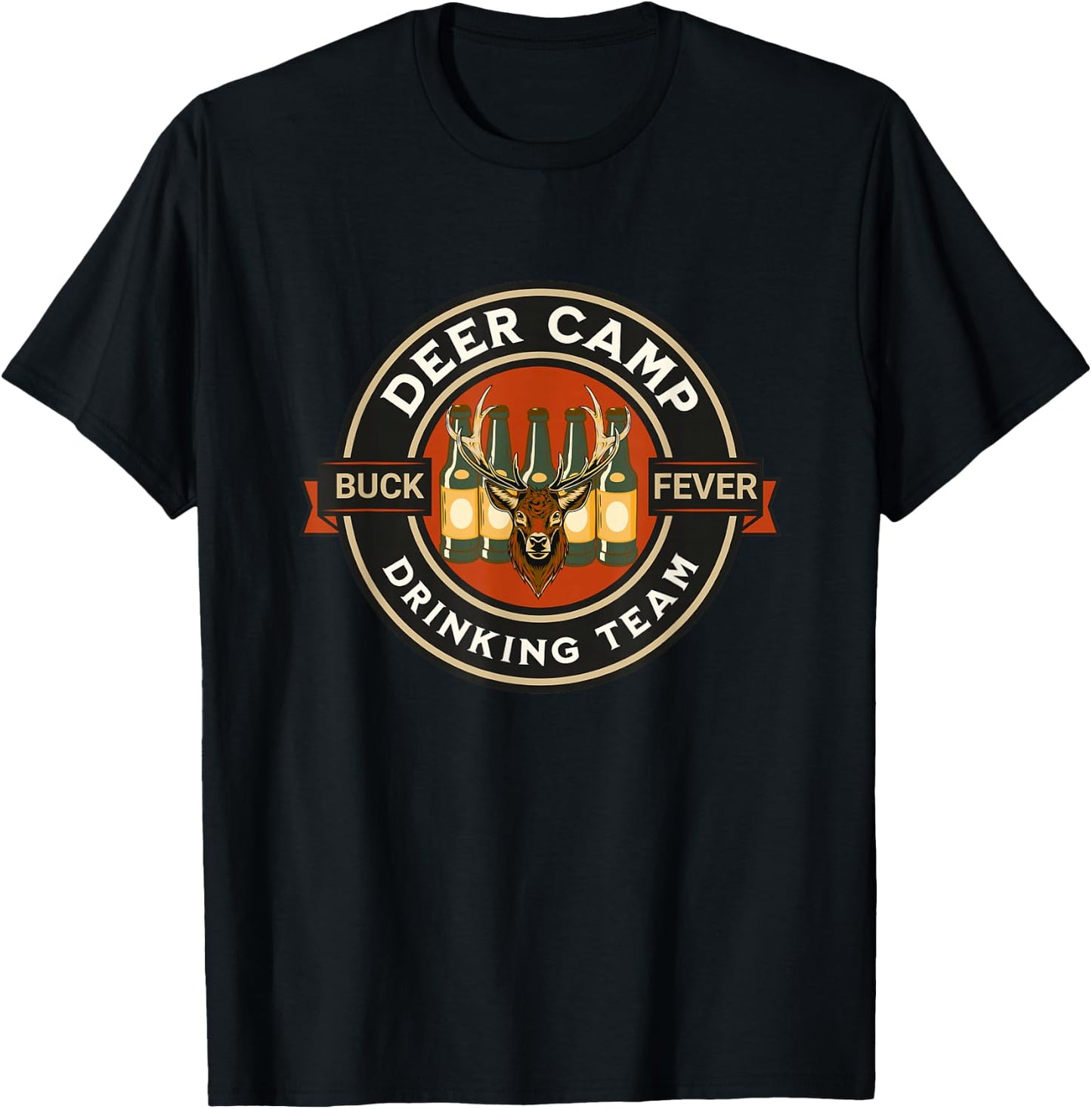Deer Camp Drinking Team - Funny Hunting T-Shirt - T-Shirt | Black