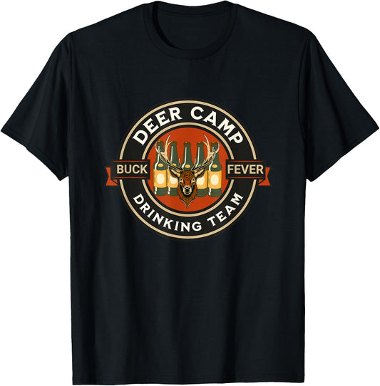 Deer Camp Drinking Team - Funny Hunting T-Shirt - T-Shirt | Black