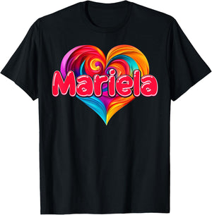 I Heart Love Mariela First Name Colorful Named T-Shirt - T-Shirt | Black