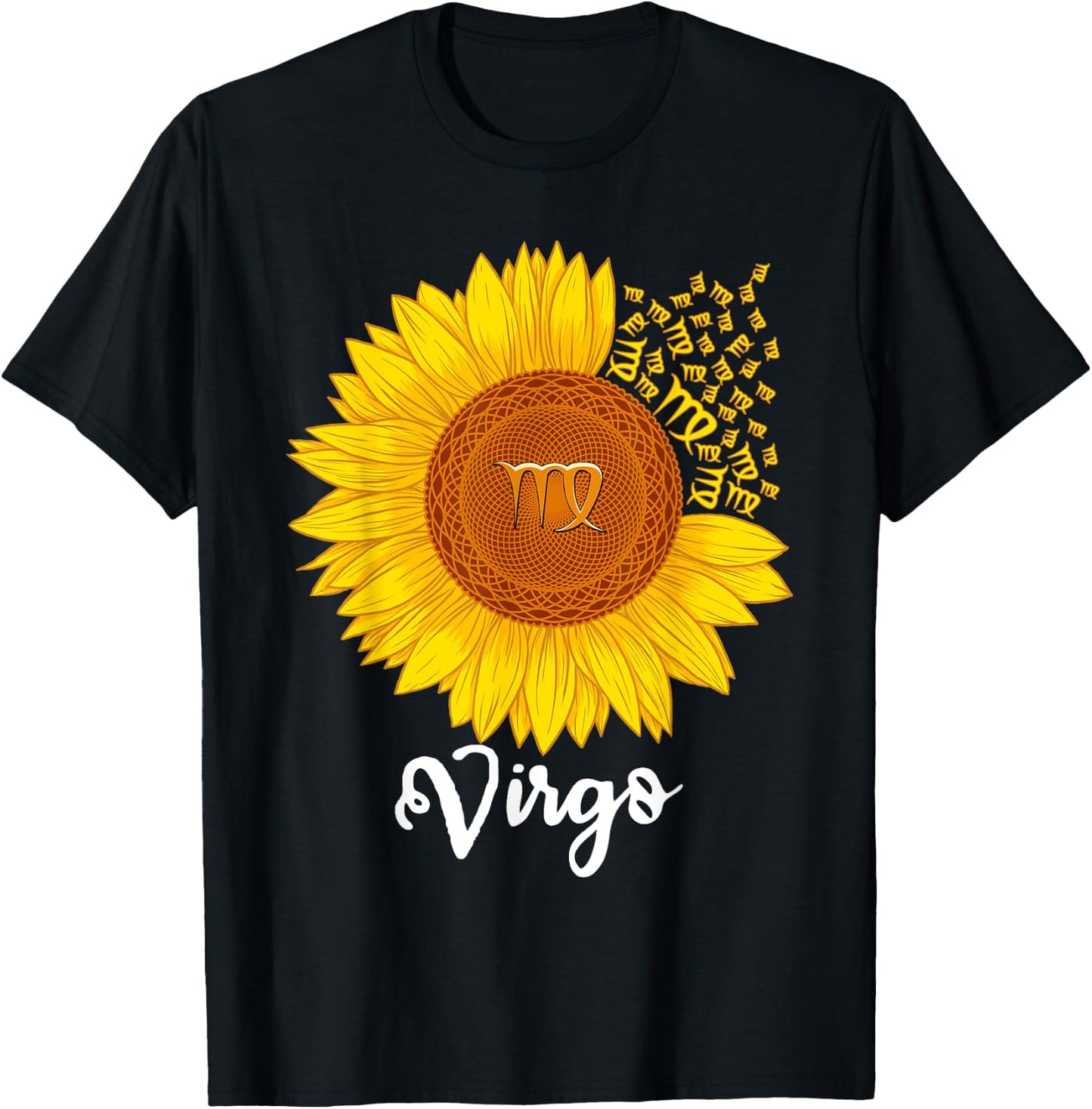Virgo Sunflower Zodiac Sign Floral Astrology Women T-Shirt - T-Shirt | Black