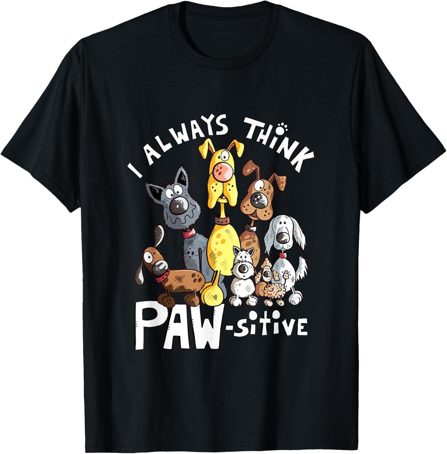 Colorful Dog Stack I Dog Team T-Shirt - T-Shirt | Black