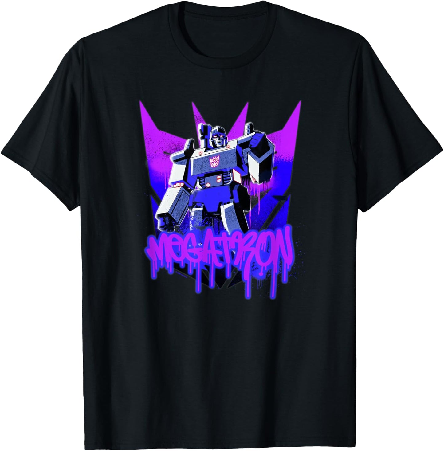 Transformers Megatron Graffiti Painted Wall Portrait T-Shirt - T-Shirt | Black