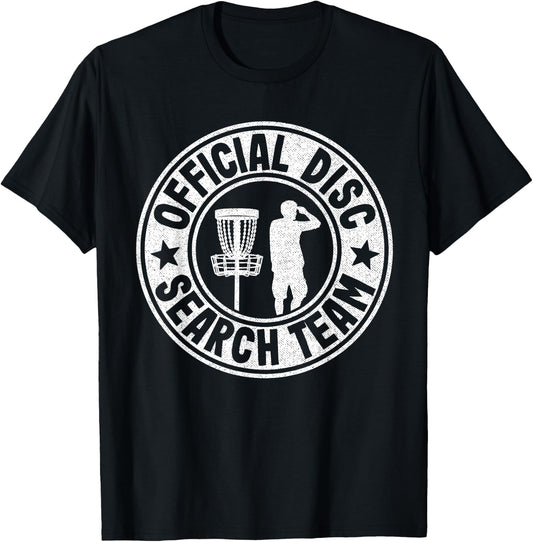 Official Disc Search Team Logo Frisbee Golf Funny Disc Golf T-Shirt - T-Shirt | Black