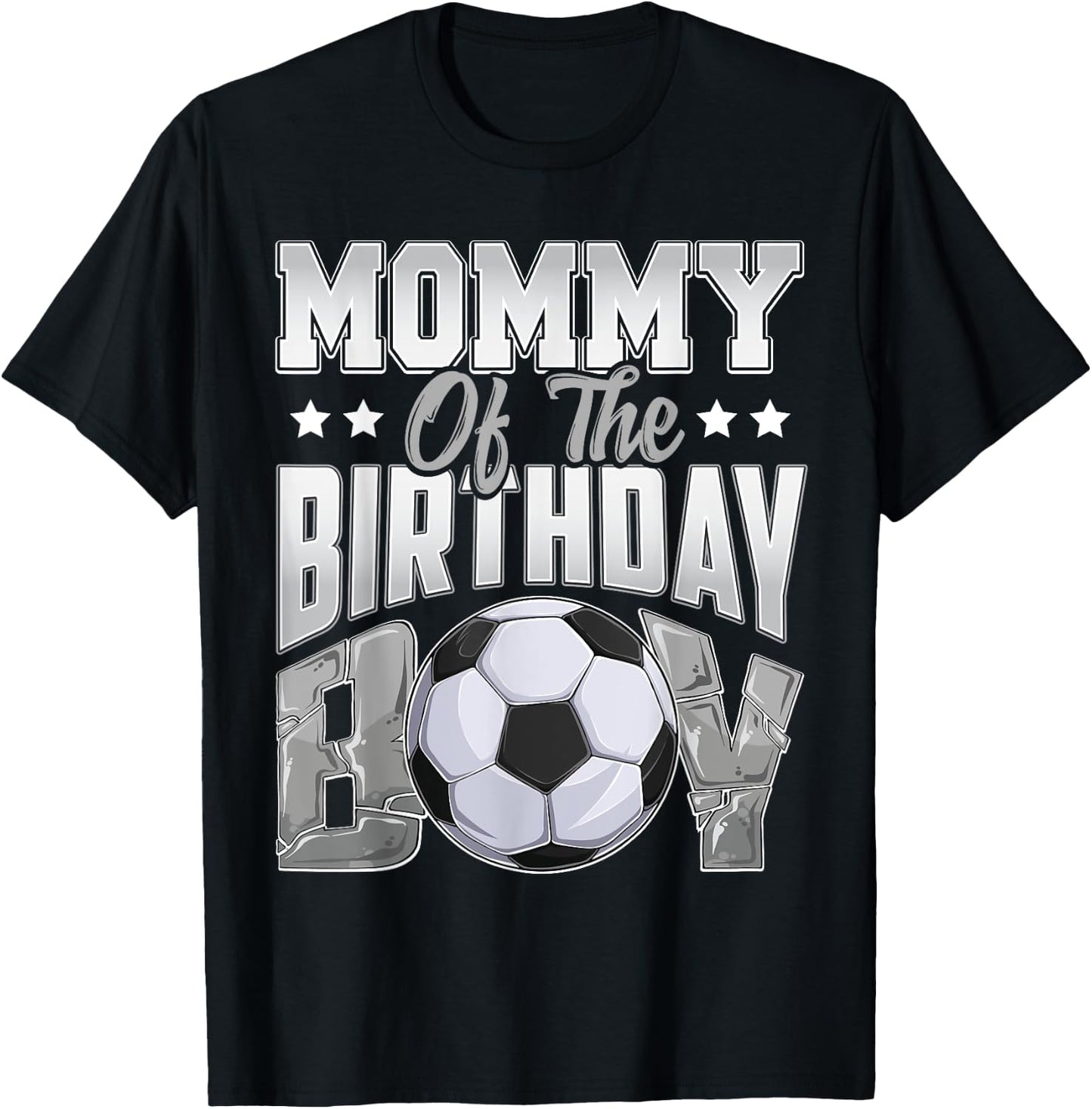 Mommy Soccer birthday Boy Family Baller b-day Party T-Shirt - T-Shirt | Black