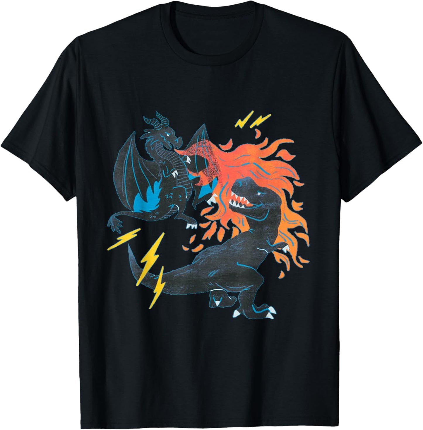 Knight Boy Dinosaurs and Dragons Sci fi T-Shirt - T-Shirt | Black