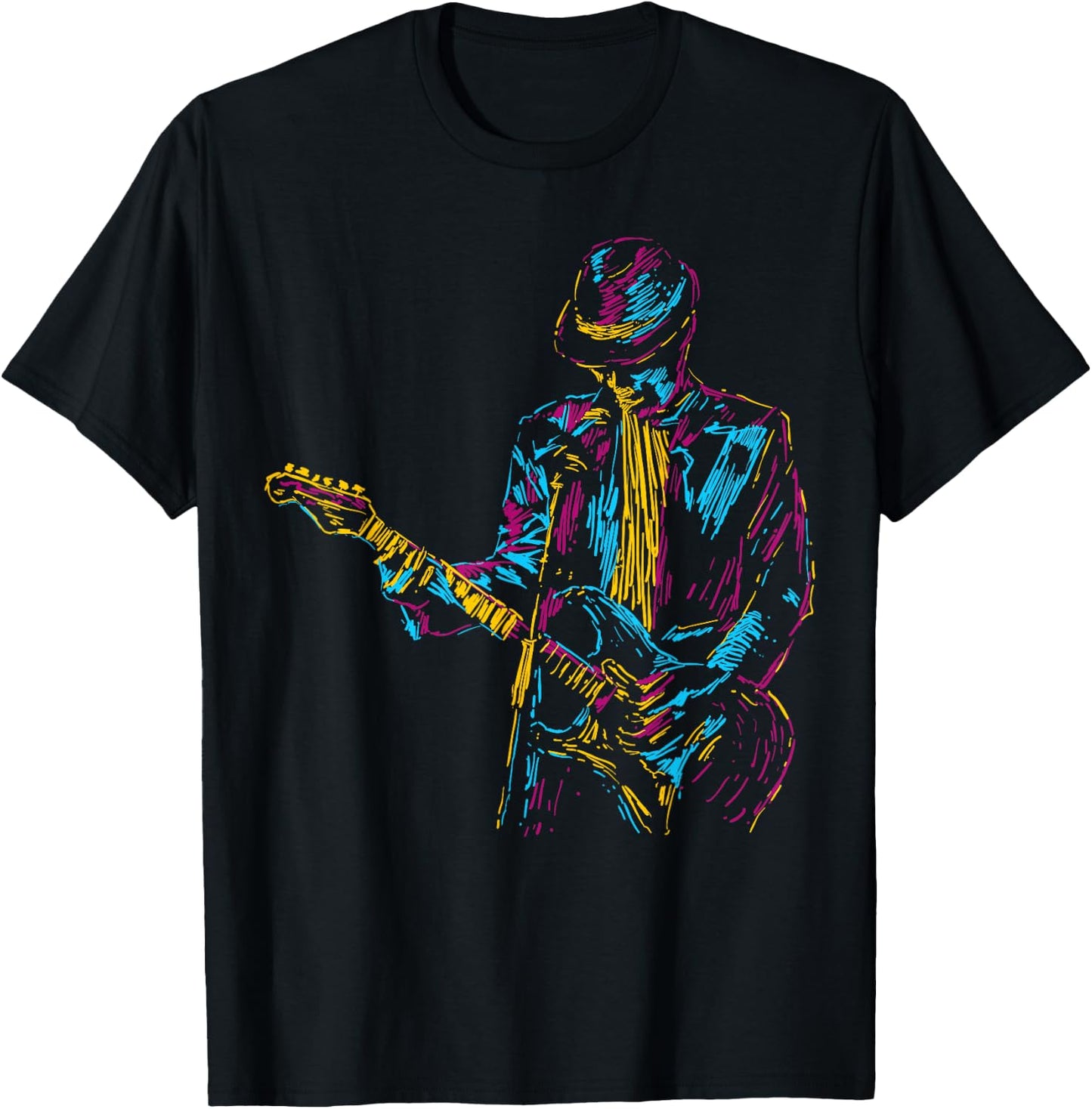 Abstract Art Musician Music Band bass Player Small T-Shirt - T-Shirt | Black