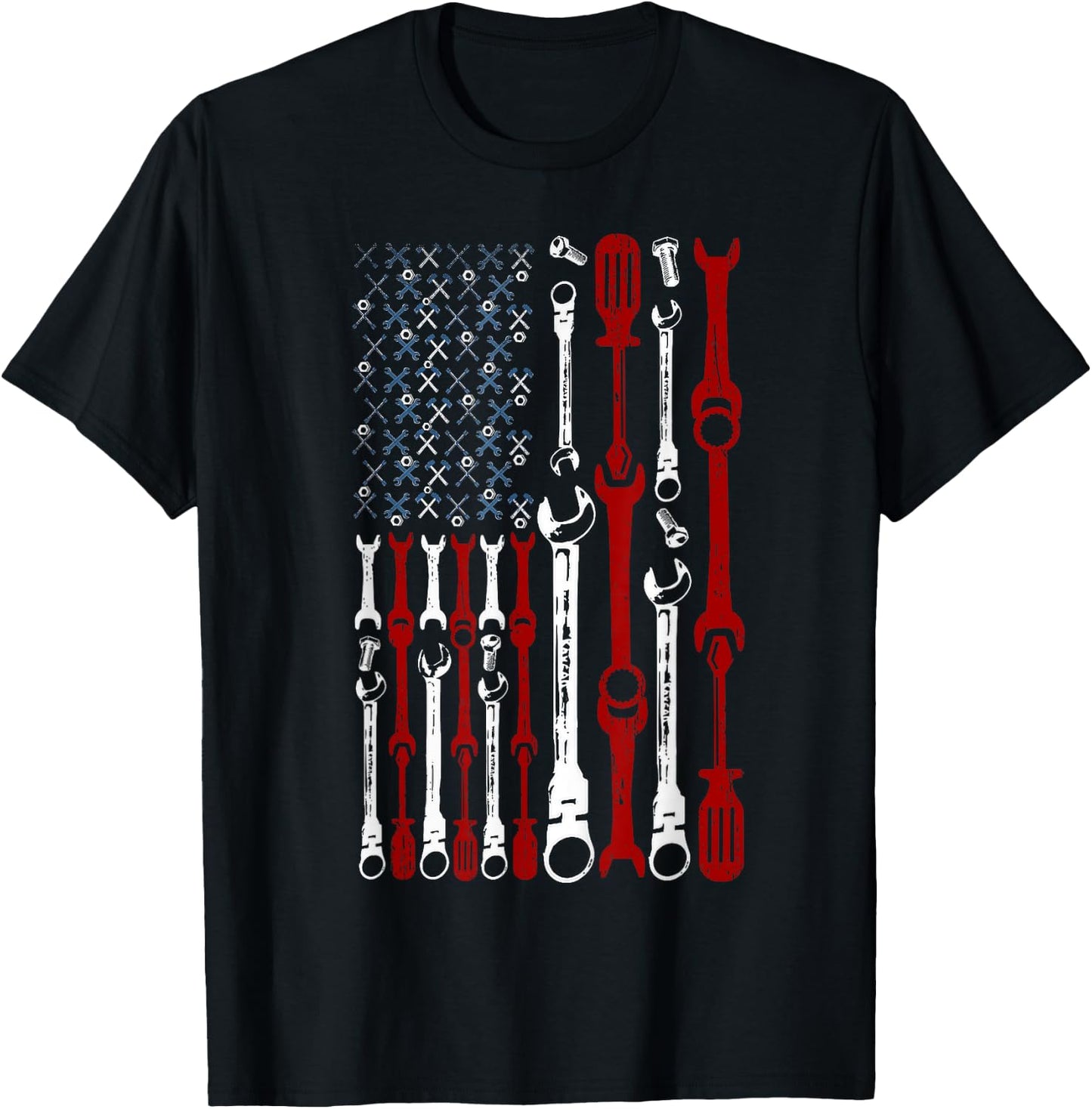 American Flag Mechanic Shirts Patriotic Mechanic USA Flag Kids Men T-Shirt - T-Shirt | Black