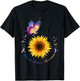 Butterfly & Sunflower Bladder Cancer Awareness Month Warrior T-Shirt - T-Shirt | Black