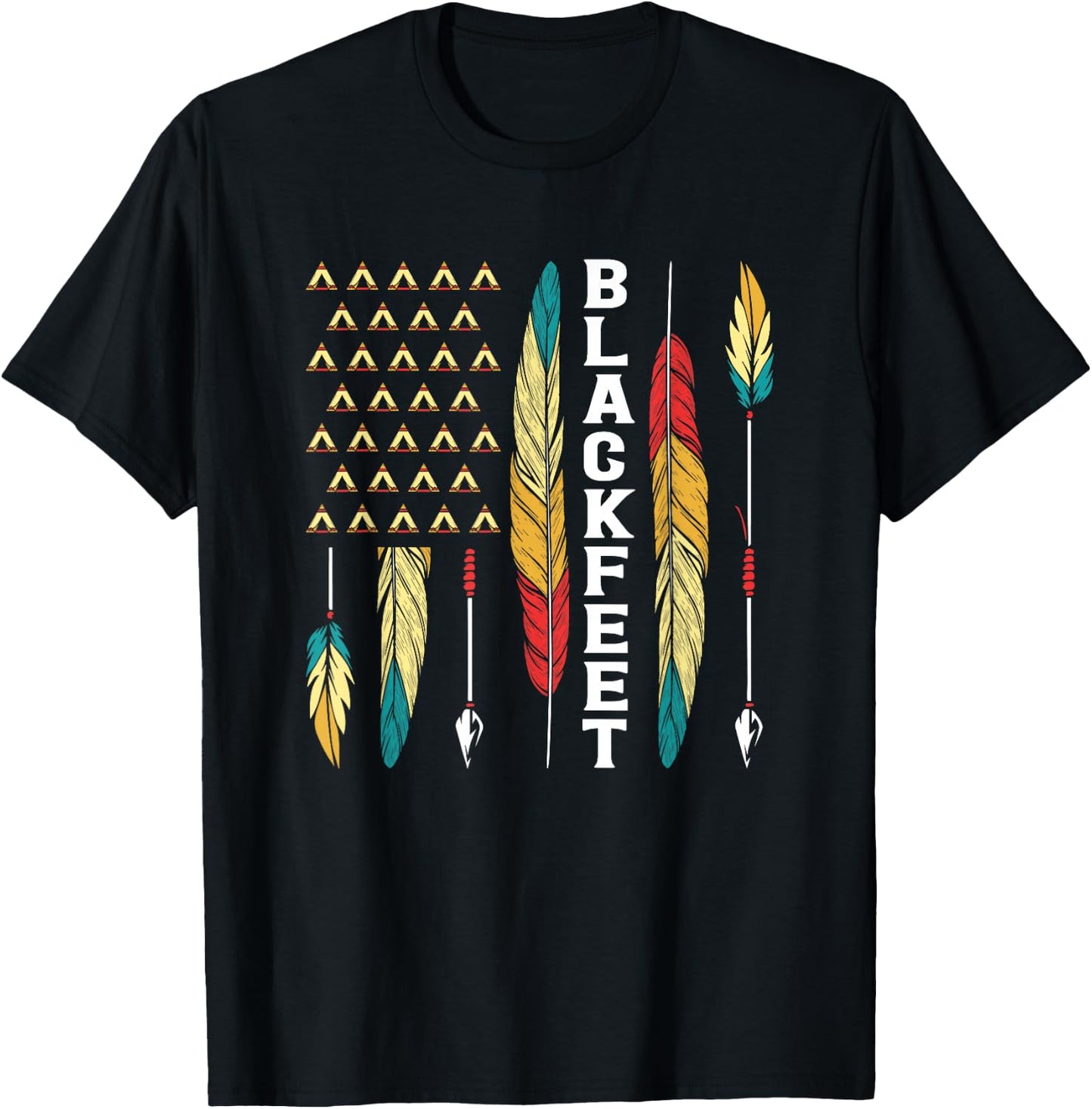 Blackfeet Flag Native Pride American Indian Tribe Blackfeet T-Shirt - T-Shirt | Black