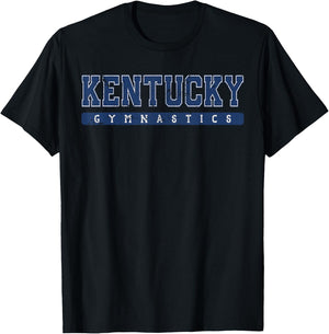 Kentucky Gymnastics Blue Vintage Text T-Shirt - T-Shirt | Black