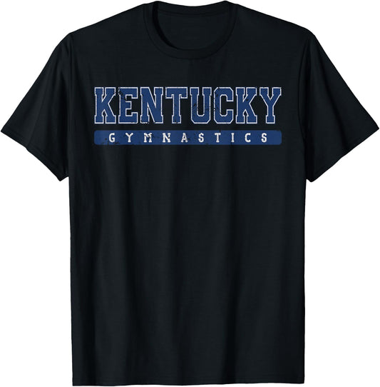 Kentucky Gymnastics Blue Vintage Text T-Shirt - T-Shirt | Black
