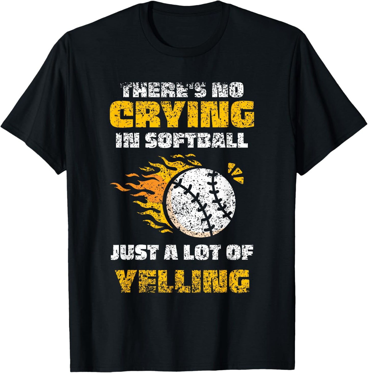 There's No Crying In Softball Softballer Player Softball T-Shirt - T-Shirt | Black